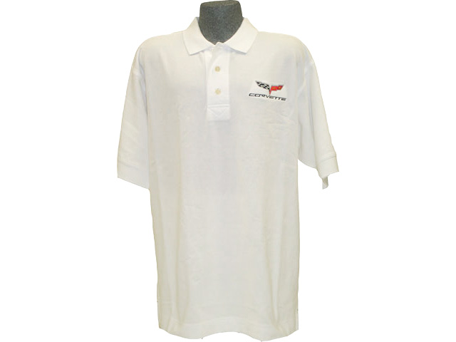 C6 Corvette Embroidered Men's Cutter & Buck Championship Performance Polo, White