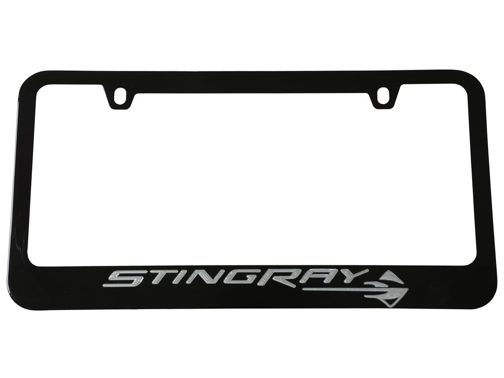 C8 Corvette Stingray Black License Plate Frame Bezel