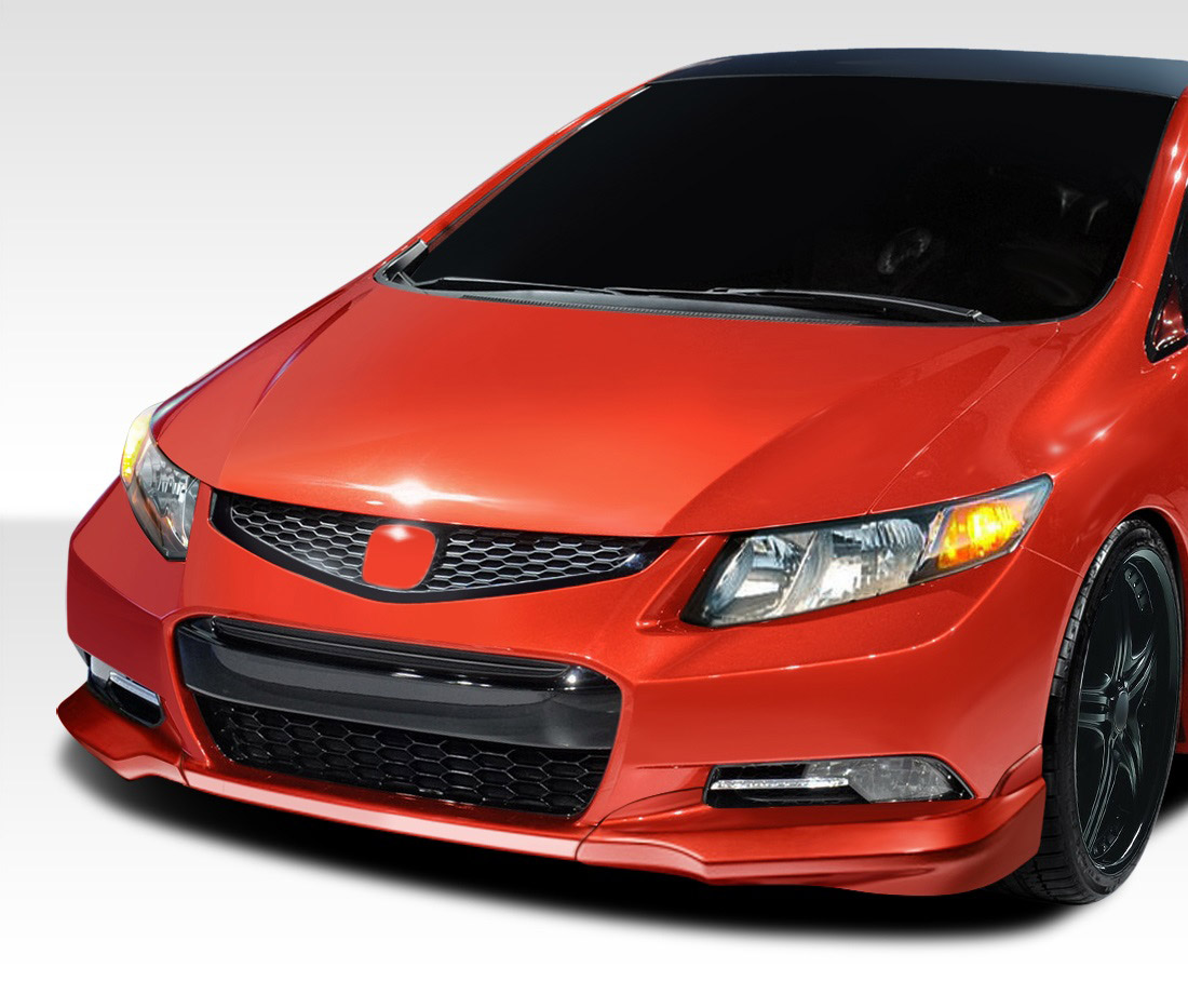 2012-2013 Honda Civic 2DR Duraflex H-Sport Front Add Ons Spat Bumper Extensions