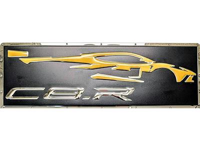 C8R Corvette Racing Emblem Chrome Domz Metal Sign