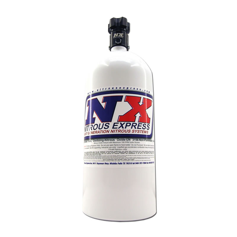 NX-11100: 10 lb Bottle w/Billet aluminum Lightning 500 bottle valve, Nitrous Express, Corvette and Others