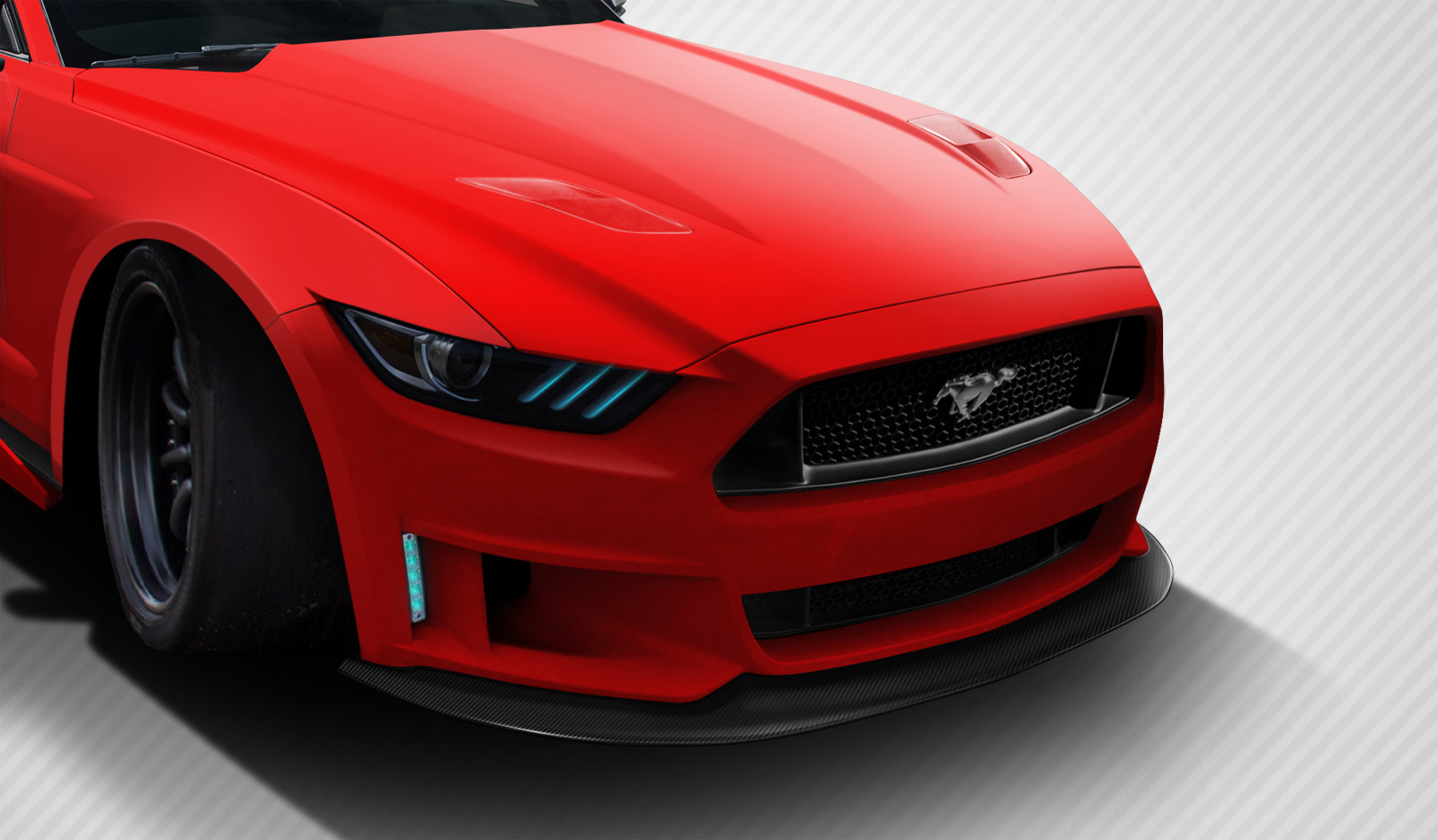 2015-2017 Ford Mustang Carbon Creations Grid Front Lip Spoiler, 1 Piece