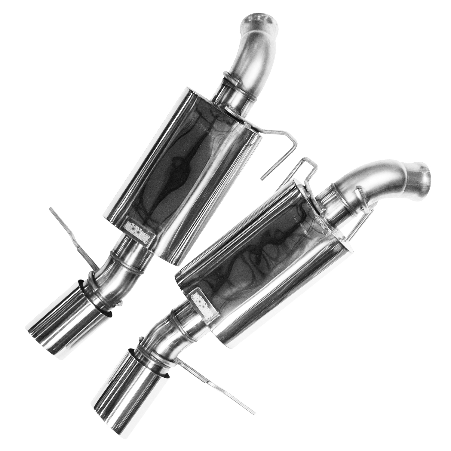 Axle Back Exhaust System 2.75" Inlet x 3" Outlet Incl. Kooks Polished Oval Race Mufflers/4" Polished Slash Cut Tips