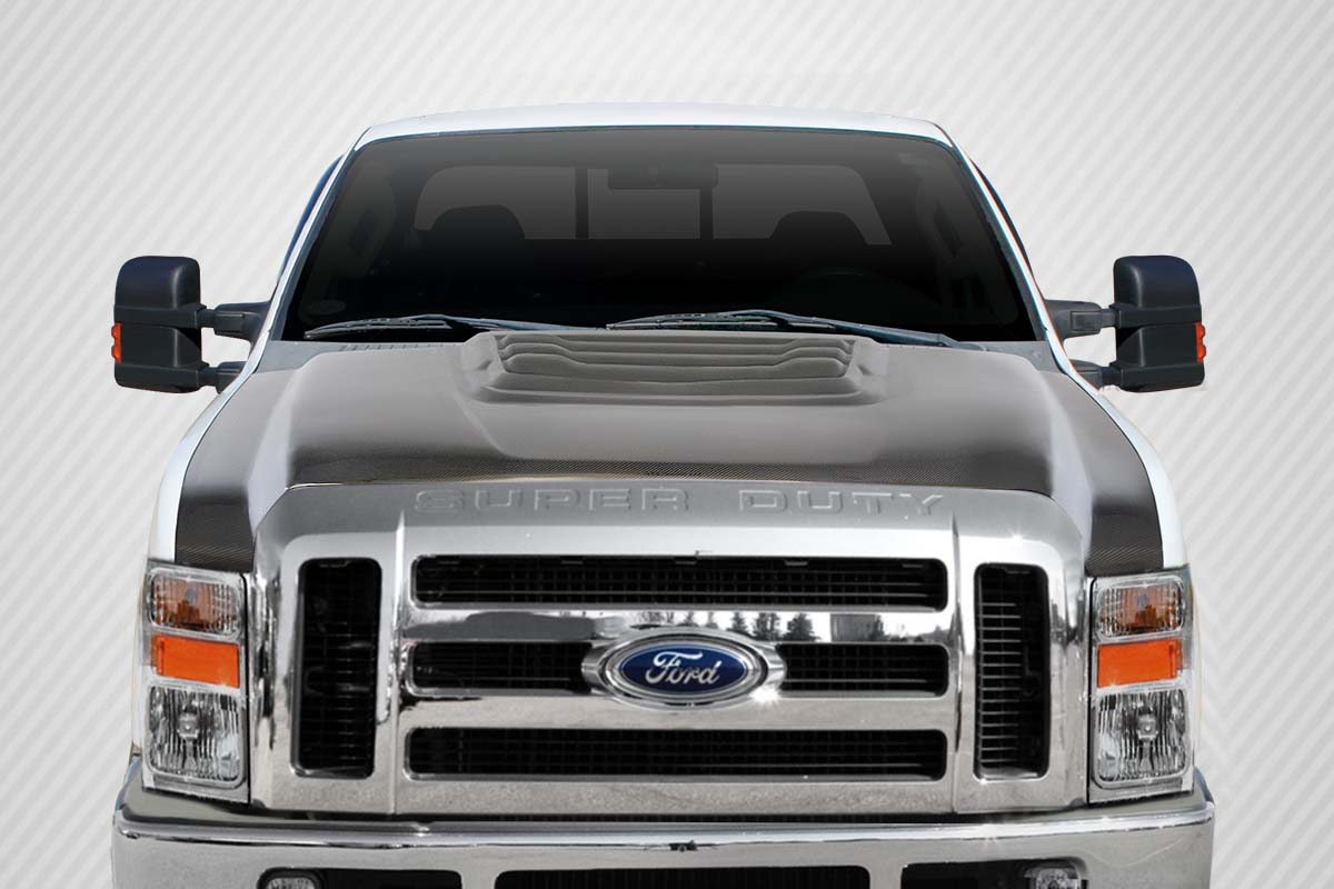 2008-2010 Ford Super Duty F250 F350 F450 Carbon Creations Raptor Look Hood - 1 P
