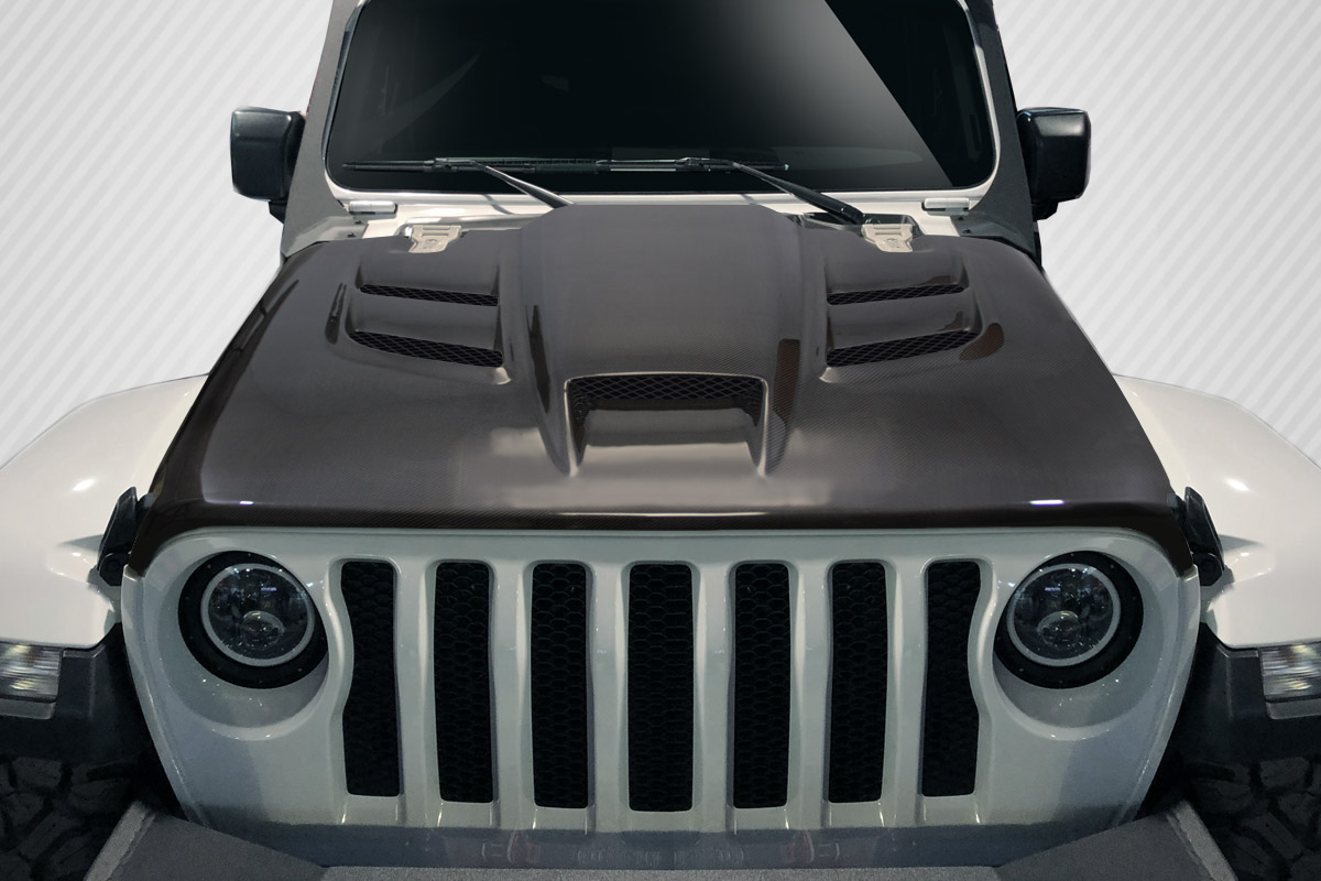 2018-2025 Jeep Wrangler JL Gladiator JT Carbon Creations Viper Look Hood - 1 pie