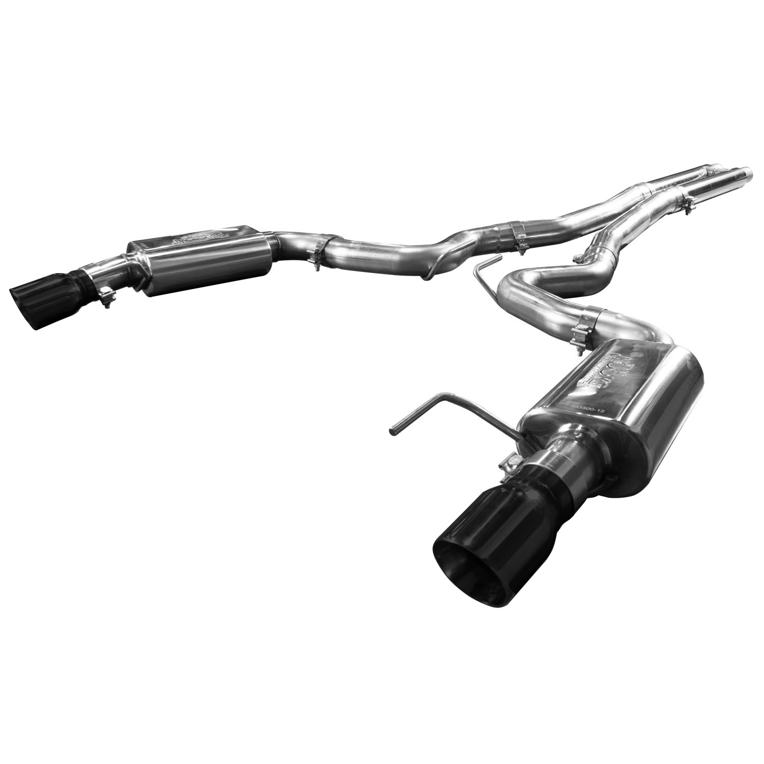 Cat Back Exhaust System 3" 15-Pres Mustang 5.0L 4V Convertible H Pipe/3" Tubing/3" Oval Race Mufflers 4" Slash Cut Tips