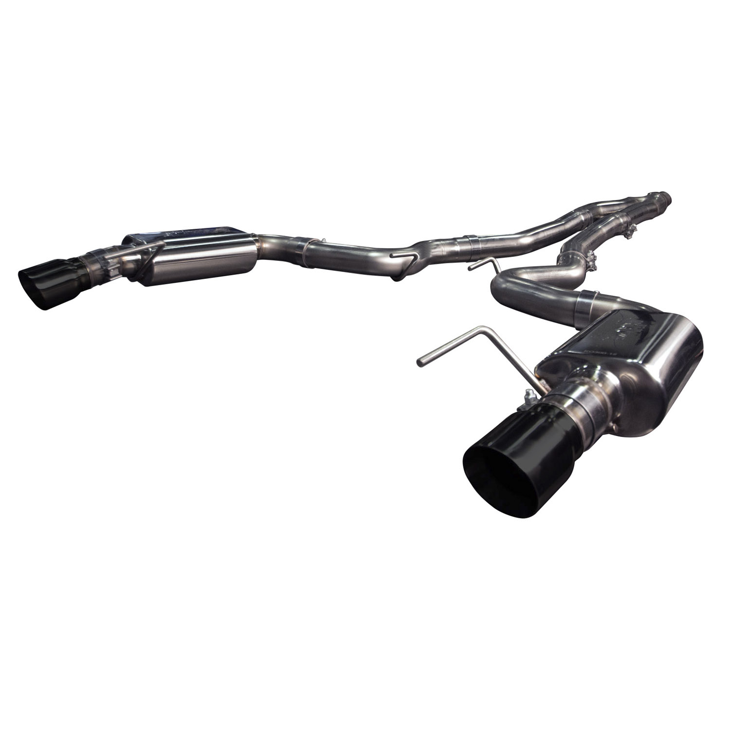 Cat Back Exhaust System 2.25x2.5" 15-Pres Mustang 2.3L EcoBoost 4 Cylinder Polished Oval Mufflers