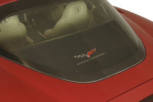 C6 Corvette Rear Cargo Shade with C6 Logo Emblem
