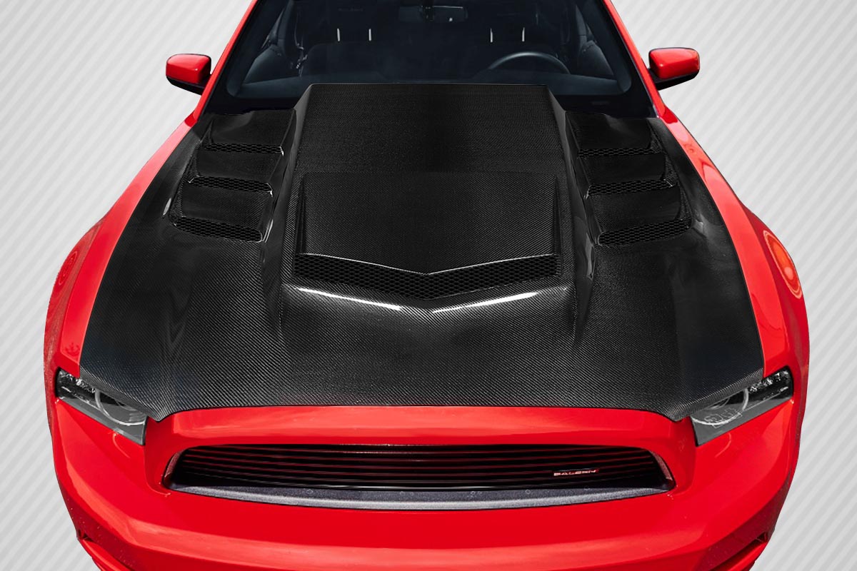 2013-2014 Ford Mustang Carbon Creations Interceptor Hood - 1 Piece