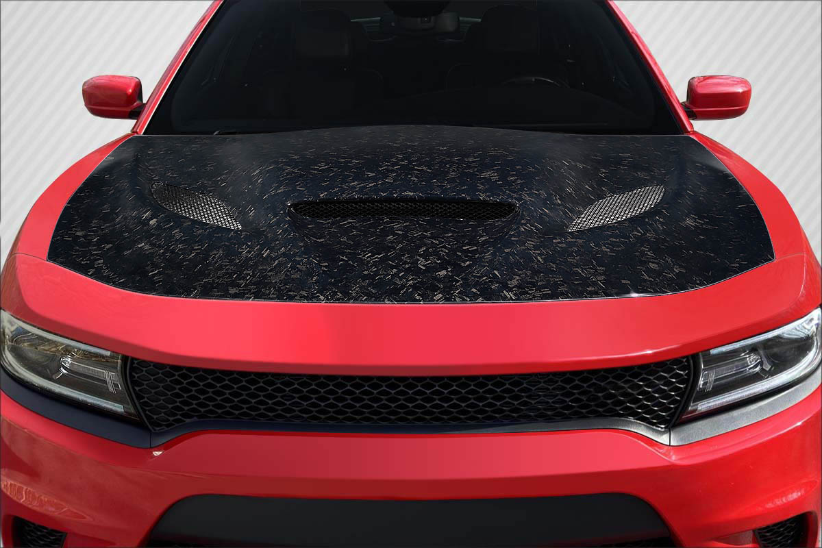 2015-2023 Dodge Charger Carbon Creations AeroForge Dritech Hellcat Look Hood - 1