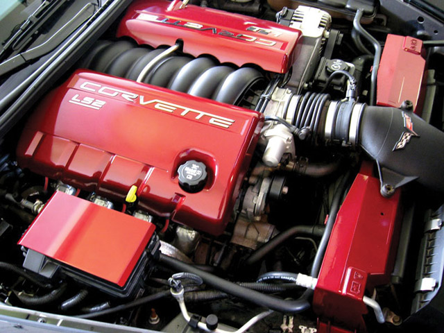 C6 Corvette Painted GM Fuel Rail Covers, LS3 Engine
