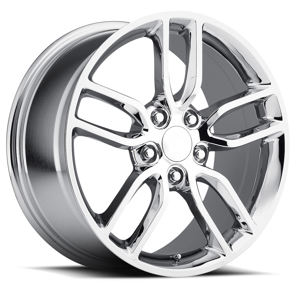 C7 Corvette, Chrome Reproduction Z51 Split Spoke Wheels, Single Wheel