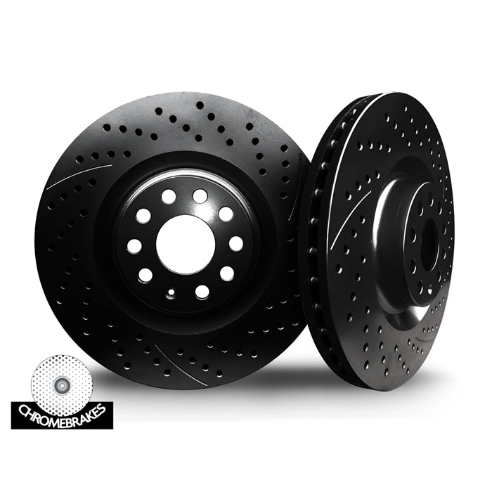 2010-2015 Camaro Colored Drilled and Slotted Front Rotors V6