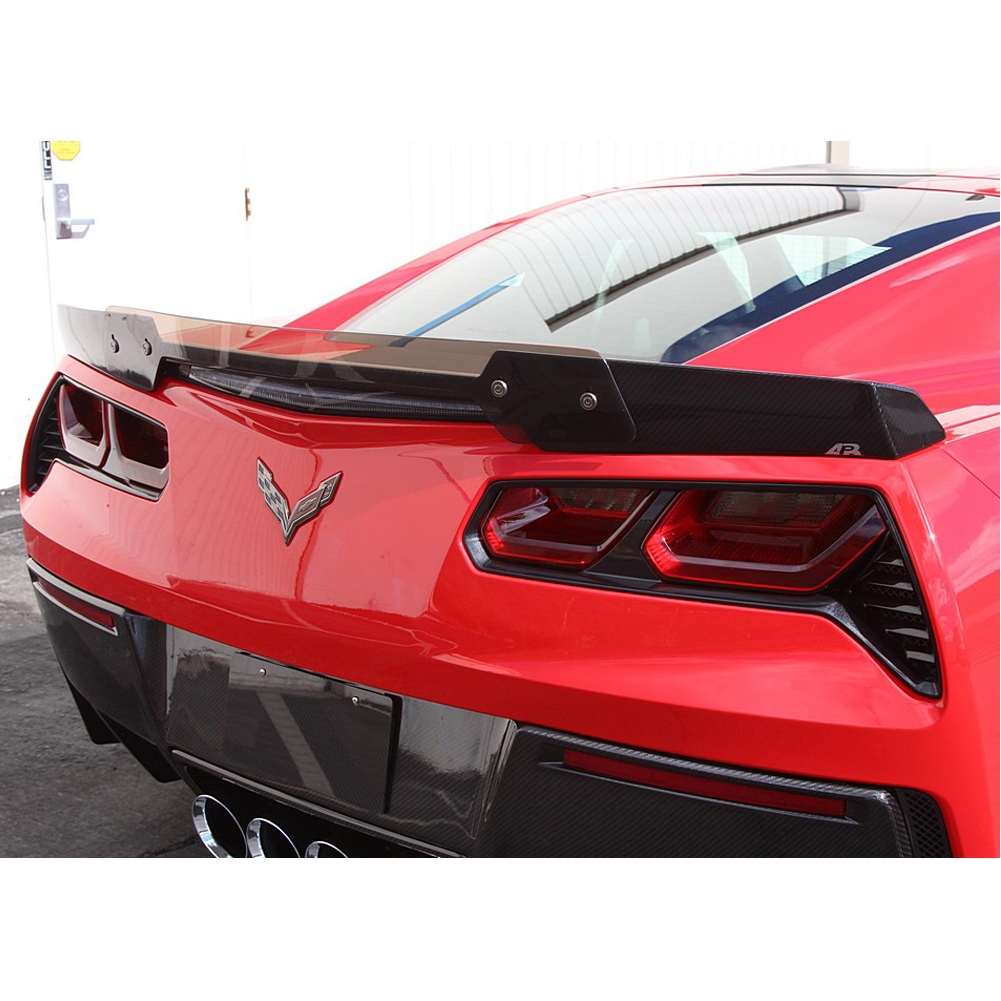 APR C7 Corvette Stingray Rear Deck Spoiler with Adjustable Wicker Bill - Carbon Fiber