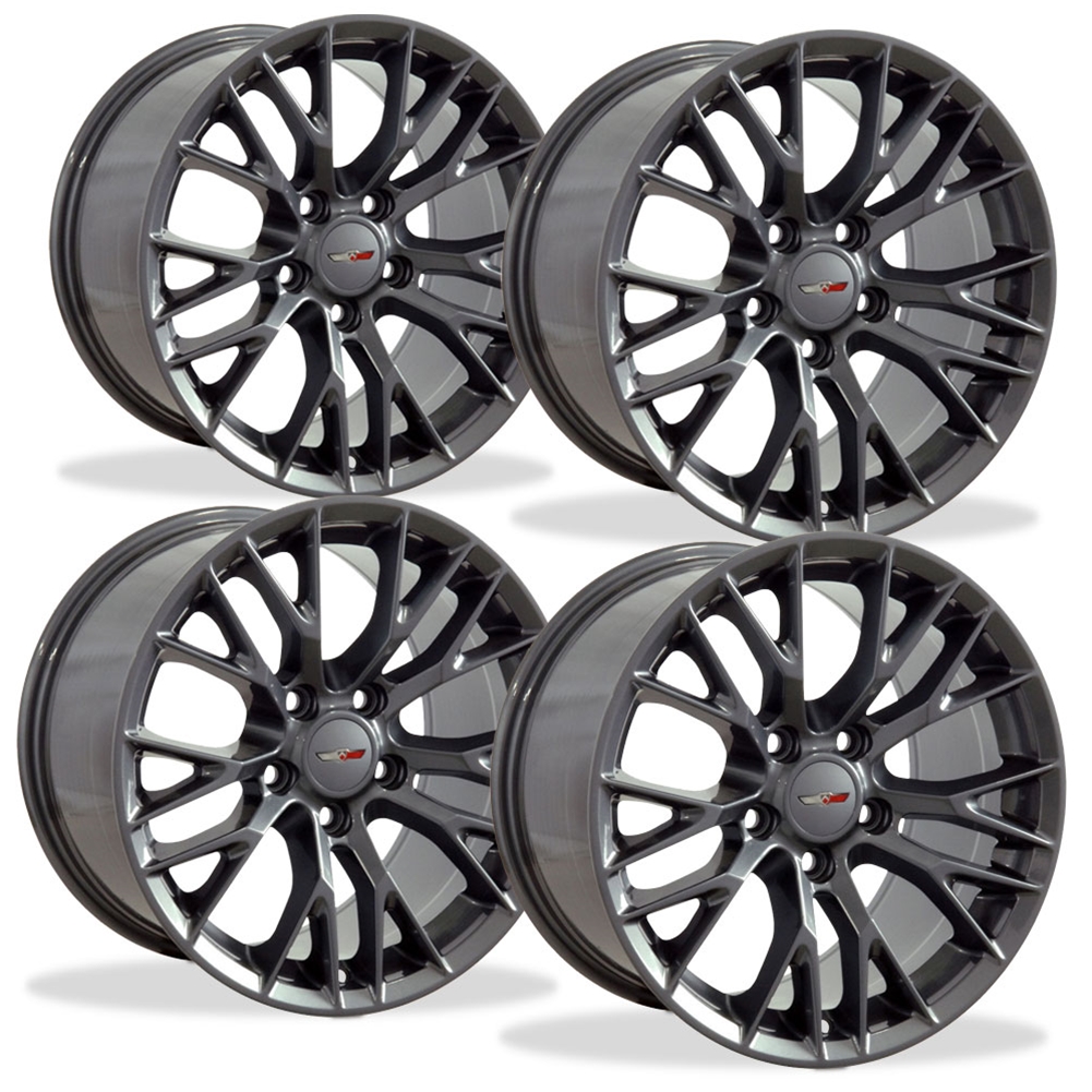 C7 Corvette Stingray Z06 Style Reproduction Wheels in Gunmetal Finish, Package