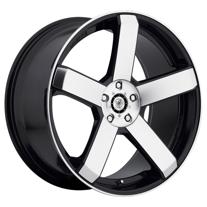 Dropstar 644MB 5 Spoke Camaro Wheels - Satin Black w-Machined Lip