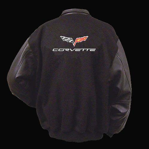 Corvette Jacket - Varsity Jacket w/Lamb Sleeves and C6 Emblem : 2005-2013