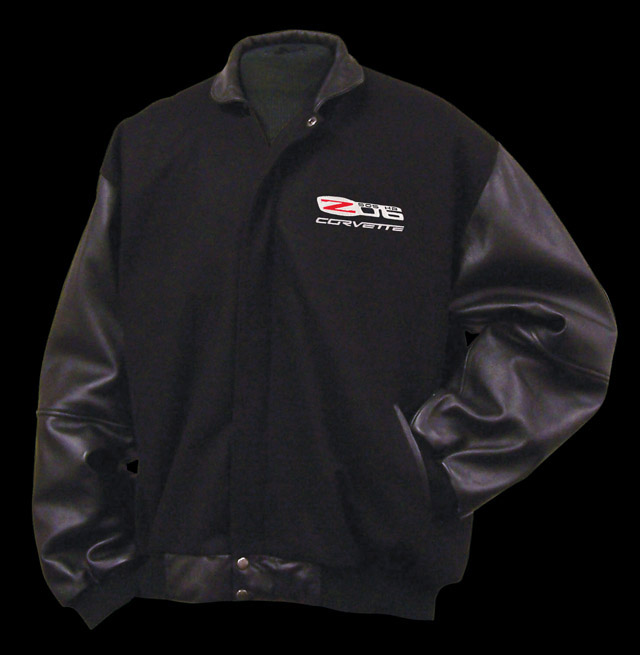 Corvette Varsity Jacket w/Lamb Sleeves Embroidered w/ Z06 505HP Emblem : 2006-2013 Z06