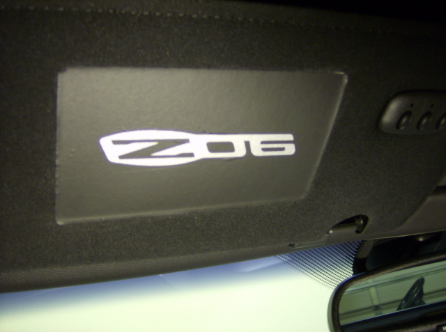 C6 2006-13 Corvette C6 Z06 LOGO Sun Visor Decal Cover Set, Covers Warning Label