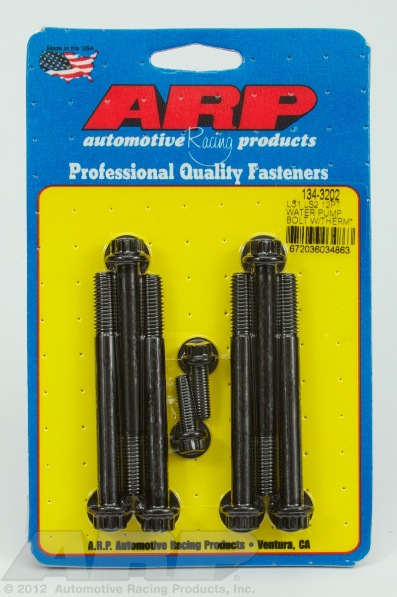 ARP Timing Cover / Water Pump Bolt Kit LS1/LS6, Black Oxide, 12-Point