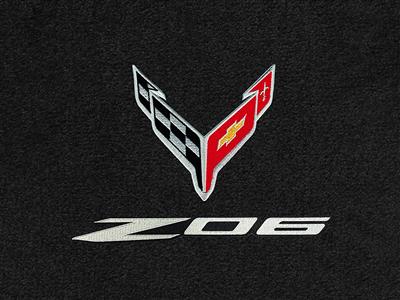 2023 Lloyds Black Z06 Silver Logo with Crossflags Floor Mats