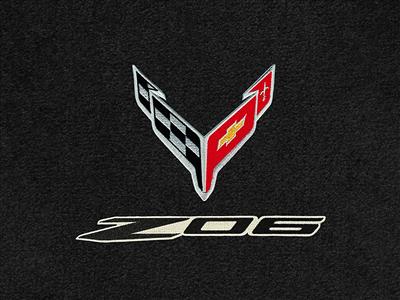 2023 Lloyds Black Z06 Black/Silver Logo with Crossflags Floor Mats