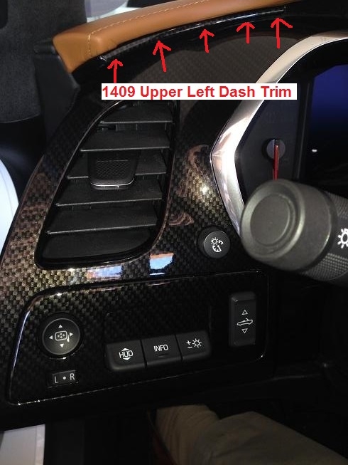 C7 Corvette, Custom HydroCarboned, Painted, Upper Left Dash Trim Bezel