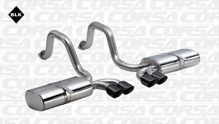 C5 Corvette Corsa Muffler Systemwin 3.5" Diamond Black Pro-Series Stainless Steel Tips