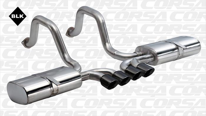 C5 & C5 Z06 Corvette Corsa Quad Tigershark 3.5" Diamond Black Pro-Series Stainless Steel Tips