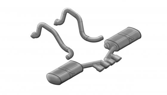2.5 Inch Axle-Back Sport Dual Exhaust Tigershark 3.5 Inch 97-04 Corvette/Z06 5.7L Stainless Steel Corsa Performance