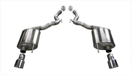 2.75 Inch Axle-Back Touring Dual Exhaust 4.5 Inch Tips 15-17 Mustang GT Convertible 5.0L V8 Stainless Steel Corsa Performance