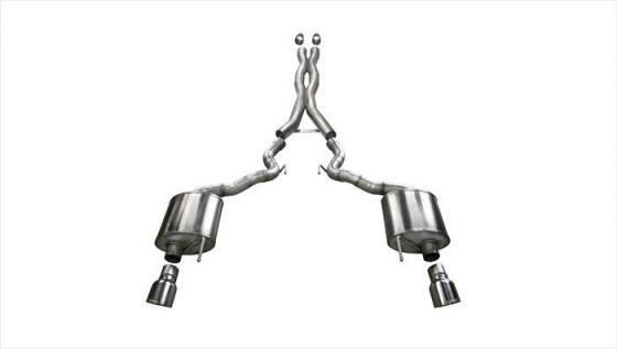 3.0 Inch Cat-Back Sport Dual Exhaust 4.5 Inch 15-17 Ford Mustang GT Convertible 5.0L V8 Stainless Steel Corsa Performance