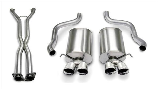 C6 Corvette Corsa Xtreme Exhaust System, Polished Four 3.5 in.Tips with 6.0/6.2L 2005-2008