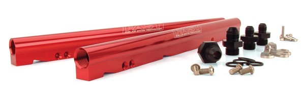 C6 Corvette LS3/LS7/L76/L99 Billet Fuel Rail Kit for LSXR Intake Red Anodized