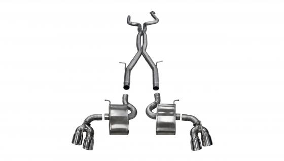 2.75 Inch Cat-Back Sport Dual Rear Exit Twin 4.0 Inch 16-Present Chevy Camaro SS/ZL1 Coupe 6.2L V8 Stainless Steel Corsa Perform