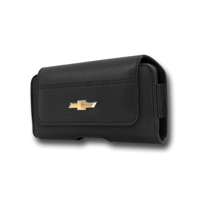 2010-2015 Camaro Cell Phone Holder Leather Belt Case with Chevy Bowtie : Black