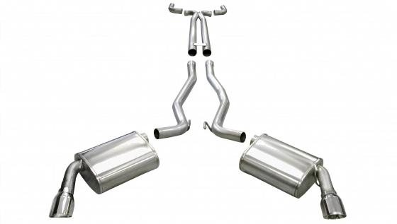 2.5 Inch Cat-Back Plus X-Pipe Sport Exhaust Dual Rear Exit 4.0 Inch 10-15 Chevrolet Camaro SS Coupe/Convertible Manual Trans 6.2