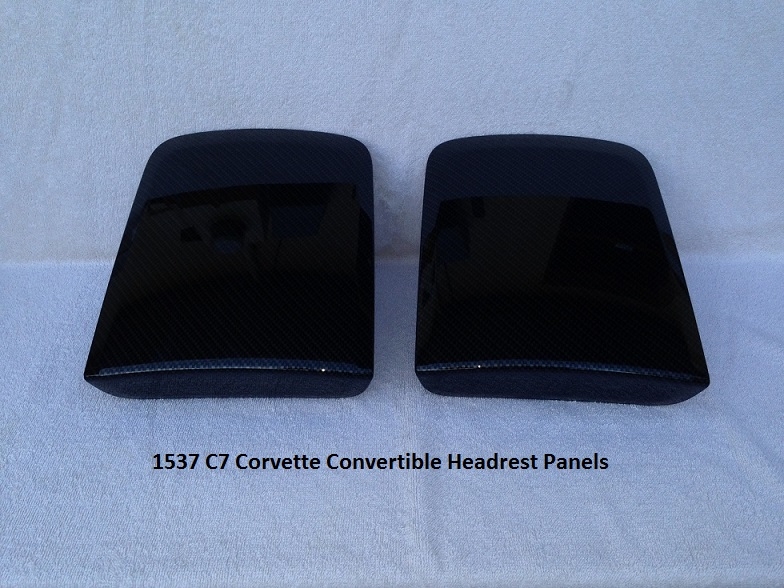 C7 Corvette Convertible, Custom HydroCarboned, Painted, Head Rest Panels, Pair
