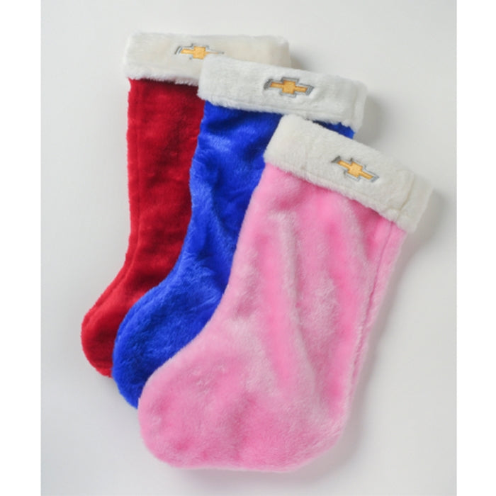 Chevrolet Christmas Stocking w- embroidered Gold Chevy Bowtie