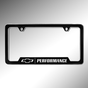 C7 Corvette Stingray, GM OEM License Plate Frame, Black w/  Performance Logo