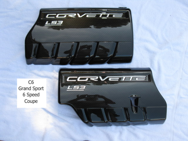 C6 Corvette LS2 / LS3 / LS7 & 427 / LS9 Engine Hydrocarbon Fuel Rail Cover, Pair Carbon Fiber Style