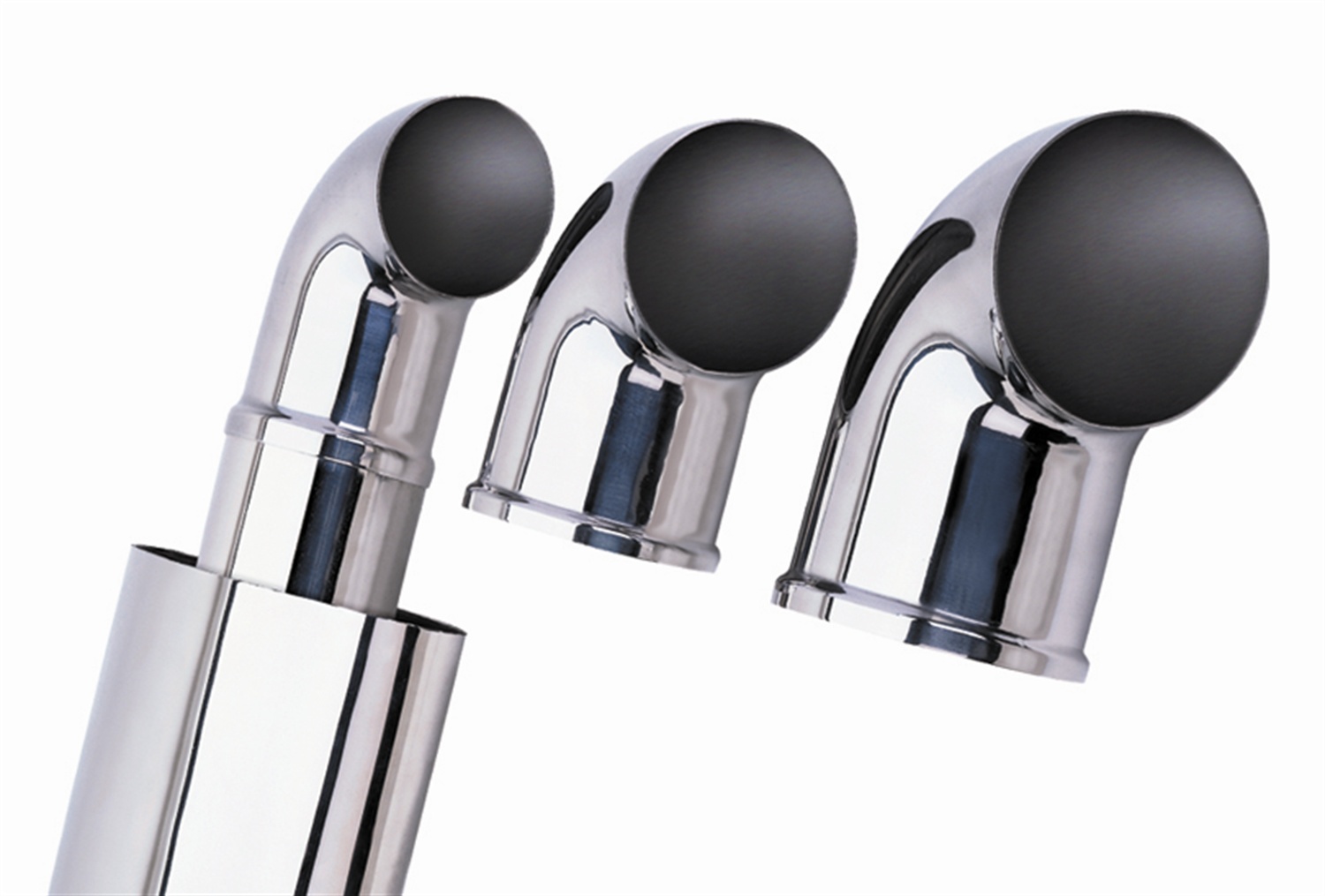 Universal Exhaust Tip T-304 Stainless Steel 4" Inlet, 4" Single Round Turndown/T