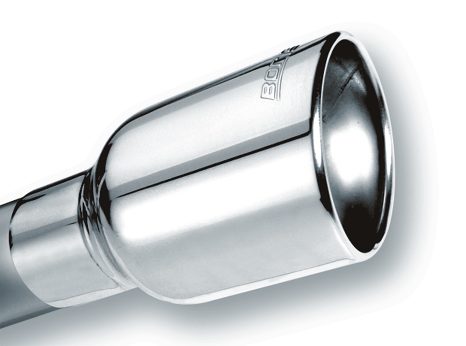 Universal Exhaust Tip T-304 Stainless Steel 2.5" Inlet, 4" Single Round Rolled-E