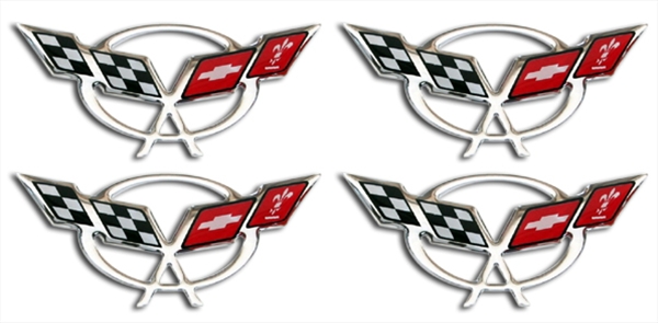 C5 Corvette Domed Decals 2.375" - Set of 4 : 1997-2004 C5 Logo