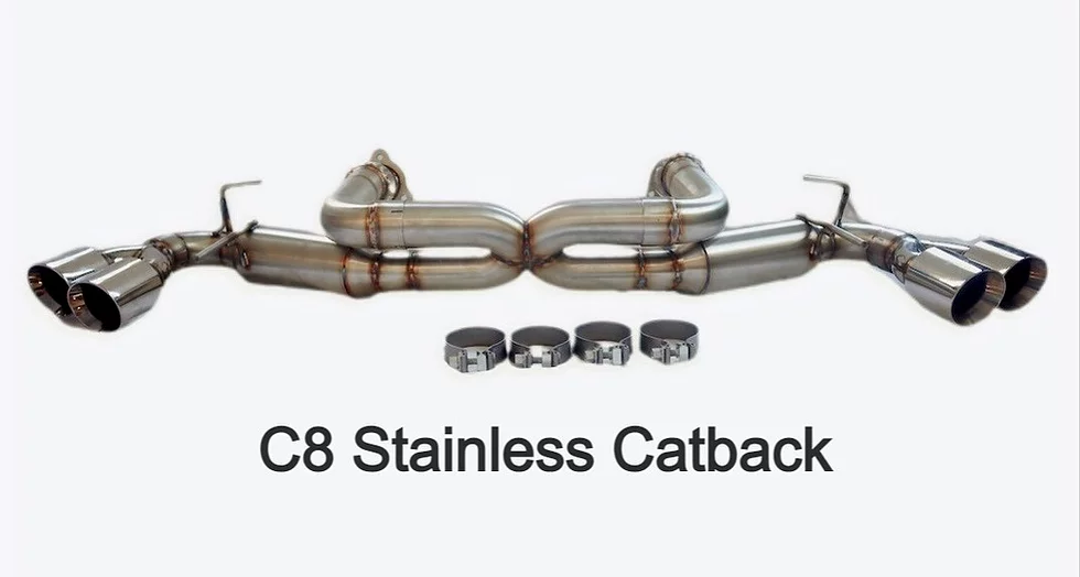 C8 Corvette Stingray, Catback Exhaust System Stainless Steel w/Carbon Fiber Tips - Ikon Performance