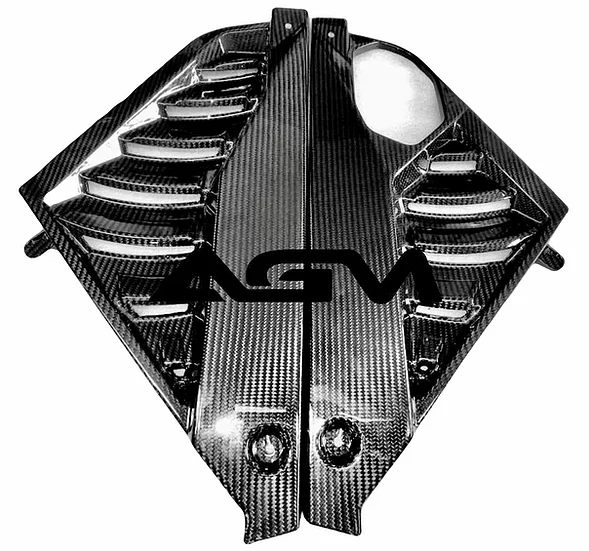 C8 Corvette Stingray, Visible Real Carbon Fiber GM Style Engine Appearance Mid-Covers- AGMotorsports