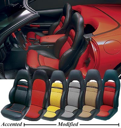 97-04 C5 / Z06 Corvette 2-Tone Custom Seat Covers, MODIFIED