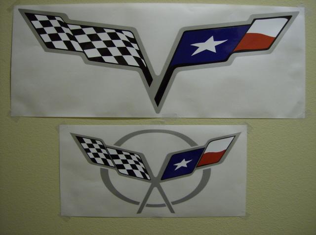 1997-13 C5 or C6 Corvette Full Color Texas Flag Hood Pad Logo Decal