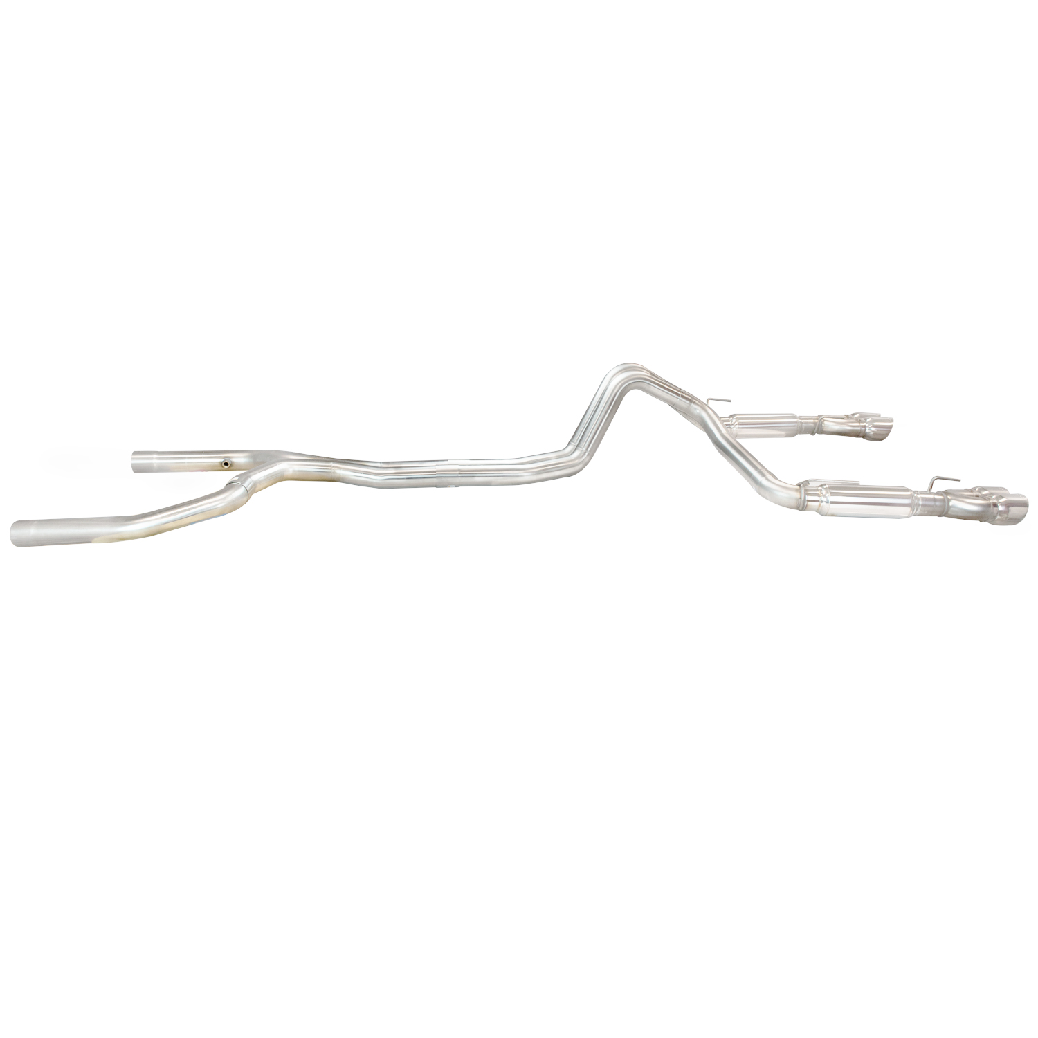 True Dual Exhaust System 3" Non Catted Incl. 3 x Pipe w/Pol. SS Race Mufflers/Pol. 4" Quad Tips-Firebird