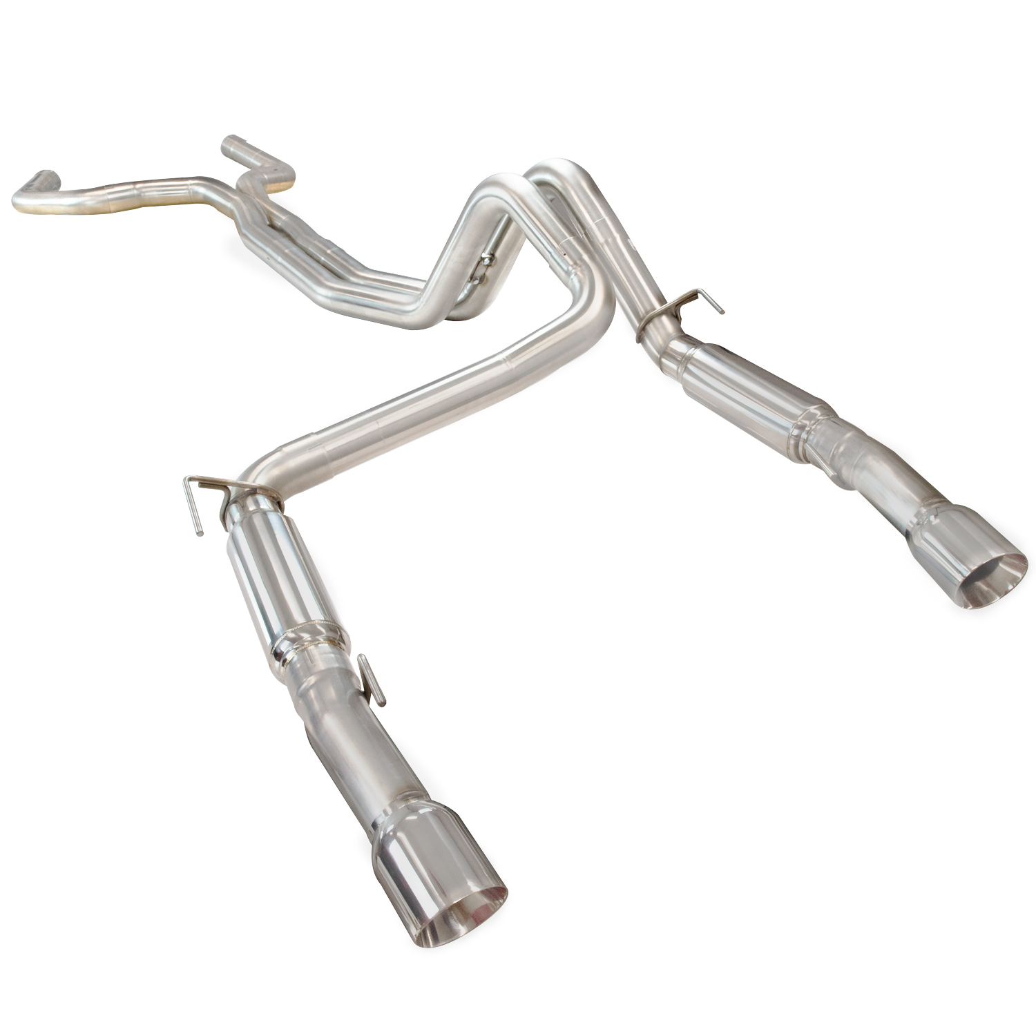 True Dual Exhaust System 3" Catted Incl. 3 xPipe w/Pol. RaceMufflers/Pol. 4" Dual Tips-Camaro